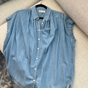 Madewell Central Shirt, Denim, size MED